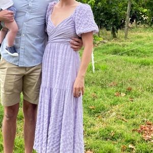 ASTR the label puff sleeve midi dress